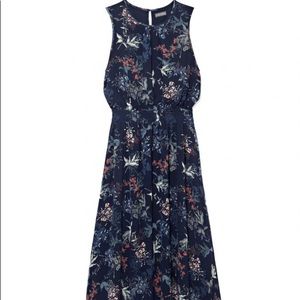 Vince Camuto Garden Floral Smoked Waist Midi Dress